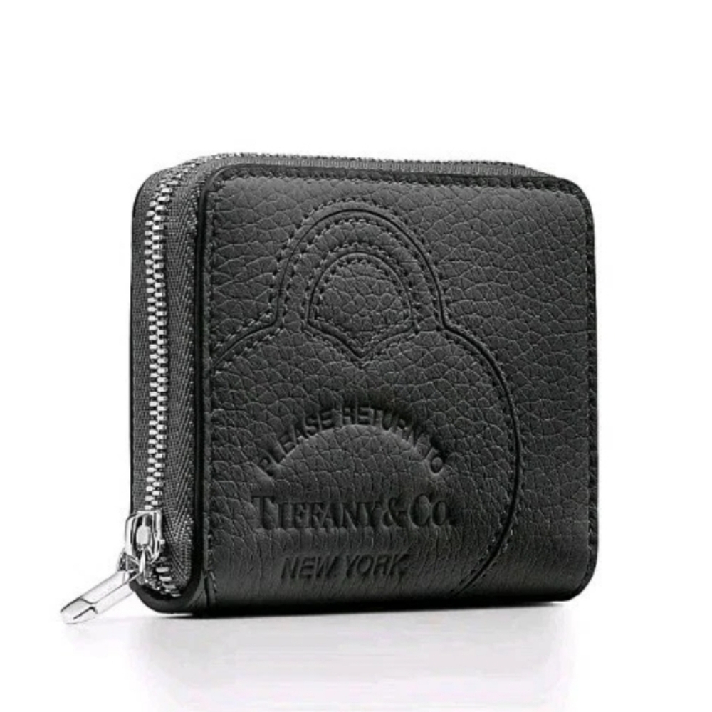 Tiffany & Co. Return To Tiffany Small Zip Black Leather Wallet BRAND NEW NWT